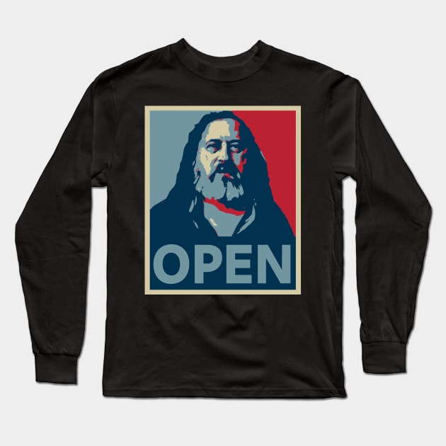 Richard Stallman - Open (Obama Poster Style) Long Sleeve T-Shirt by SolarCross